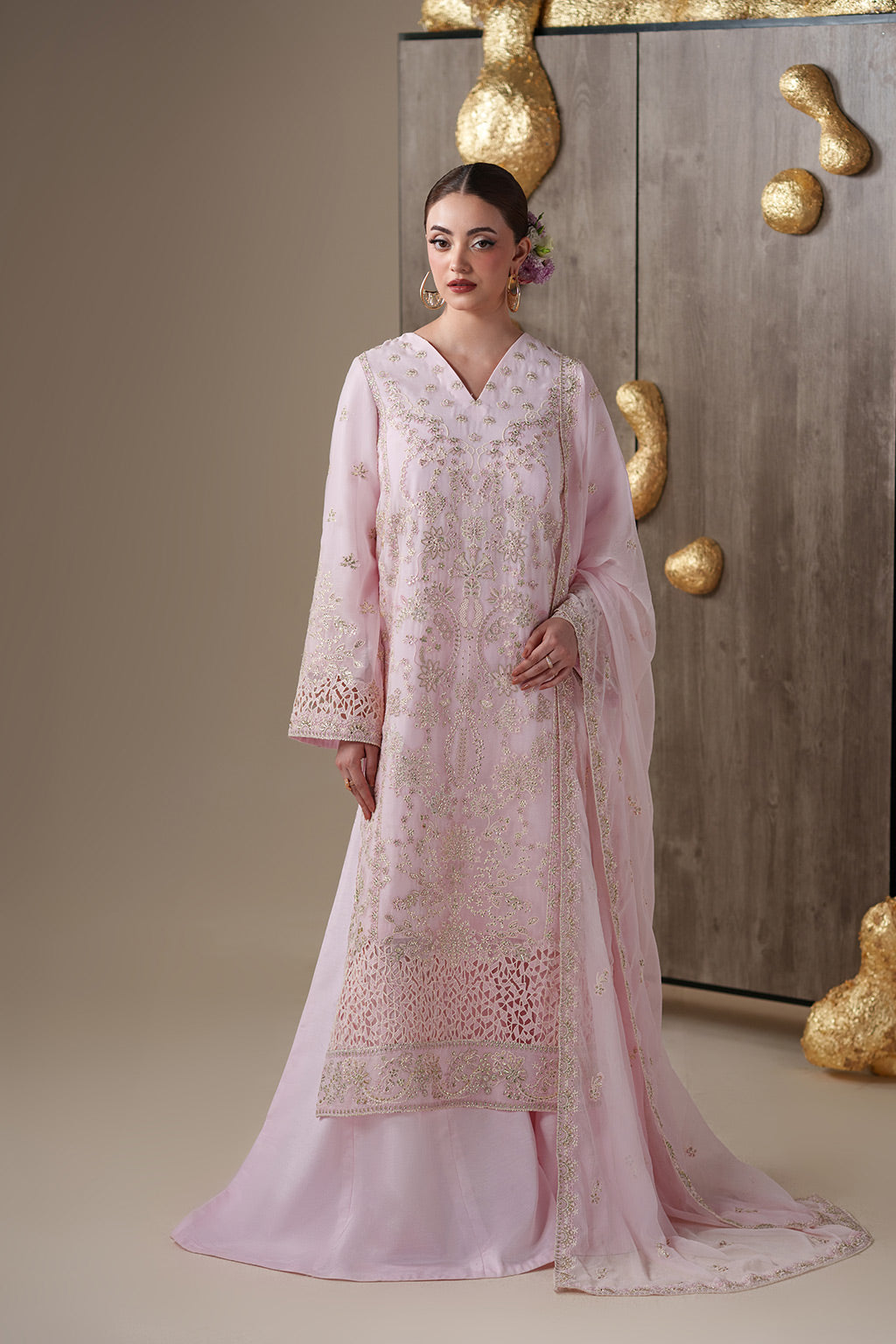 LUNE Raw Silk Pakistani Formal Dresses - Emaan Adeel - 1