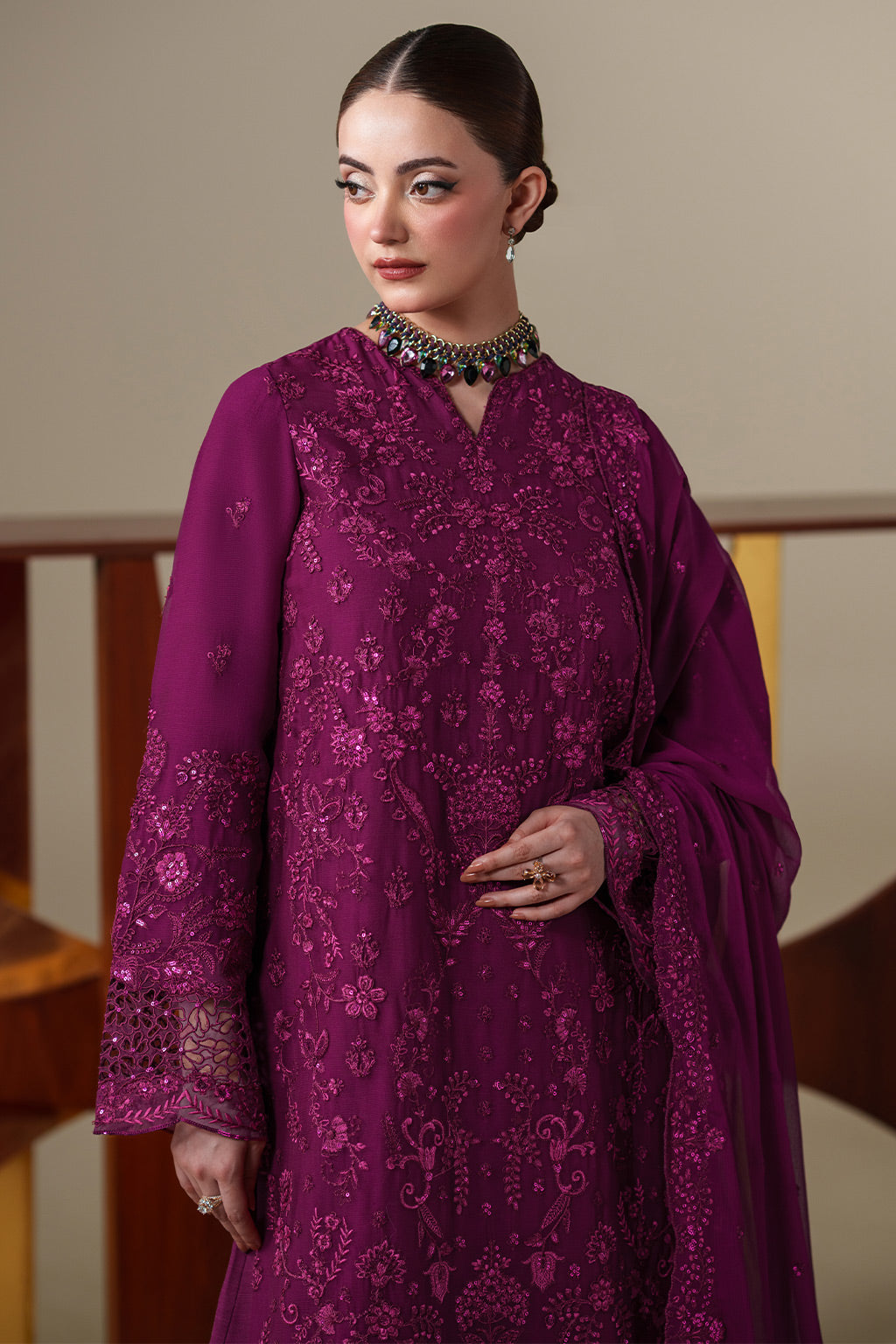 THEA Raw Silk Pakistani Formal Dresses - Emaan Adeel - 5