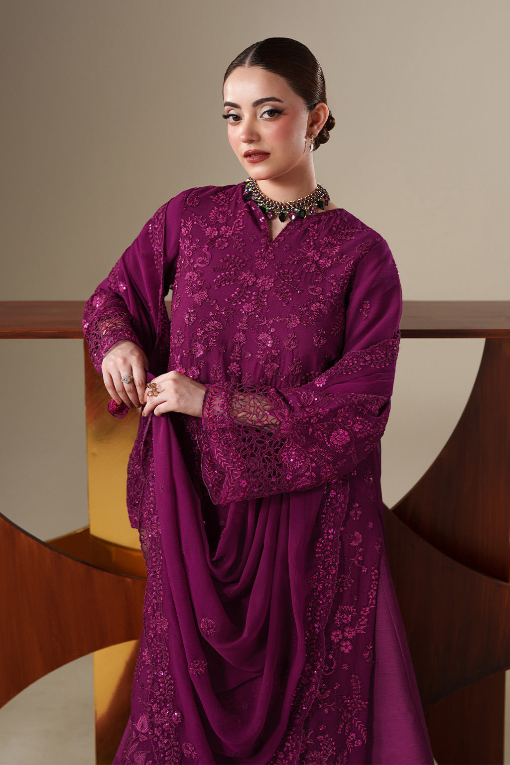 THEA Raw Silk Pakistani Formal Dresses - Emaan Adeel - 6