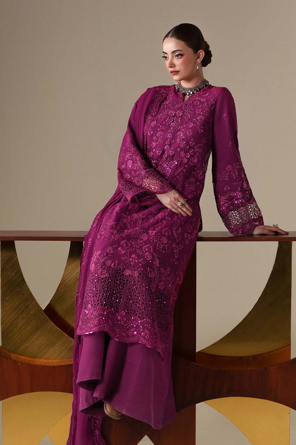 THEA Raw Silk Pakistani Formal Dresses - Emaan Adeel - 4