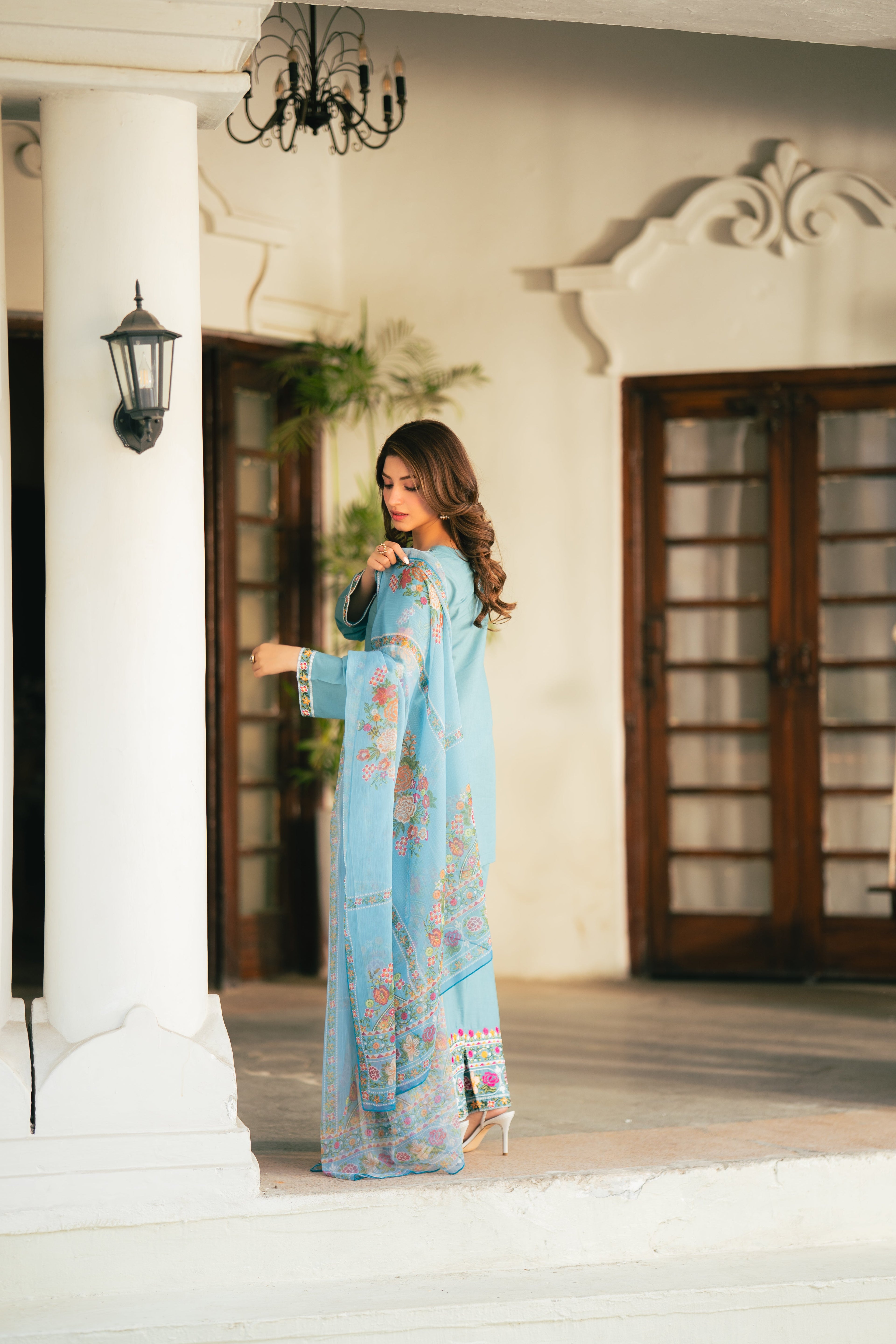 Ayza Blue Premium Fabric Pakistani Summer Dresses - Sahiba-clothing - 6