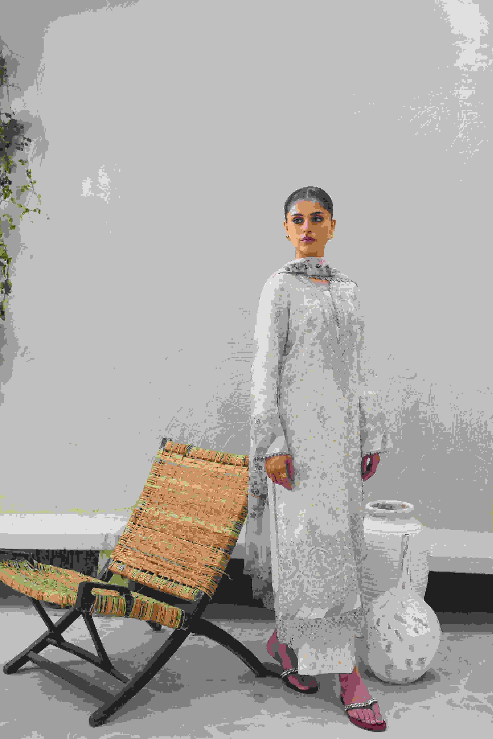LINA (AF-02) Chiffon Pakistani Summer Dresses - aabyaan - 5