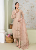 Vanzila - Beige Premium Fabric Pakistani Summer Dresses - Sahiba-clothing - 1
