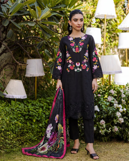 Daffodil Black Premium Fabric Pakistani Summer Dresses - Sahiba-clothing - 3