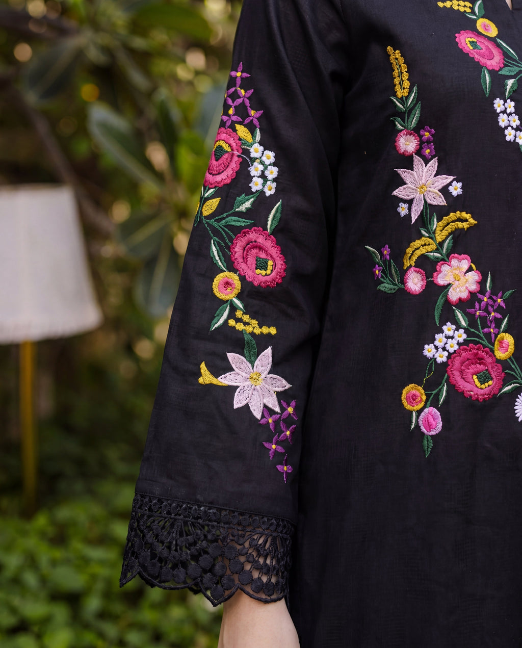 Daffodil Black Premium Fabric Pakistani Summer Dresses - Sahiba-clothing - 4