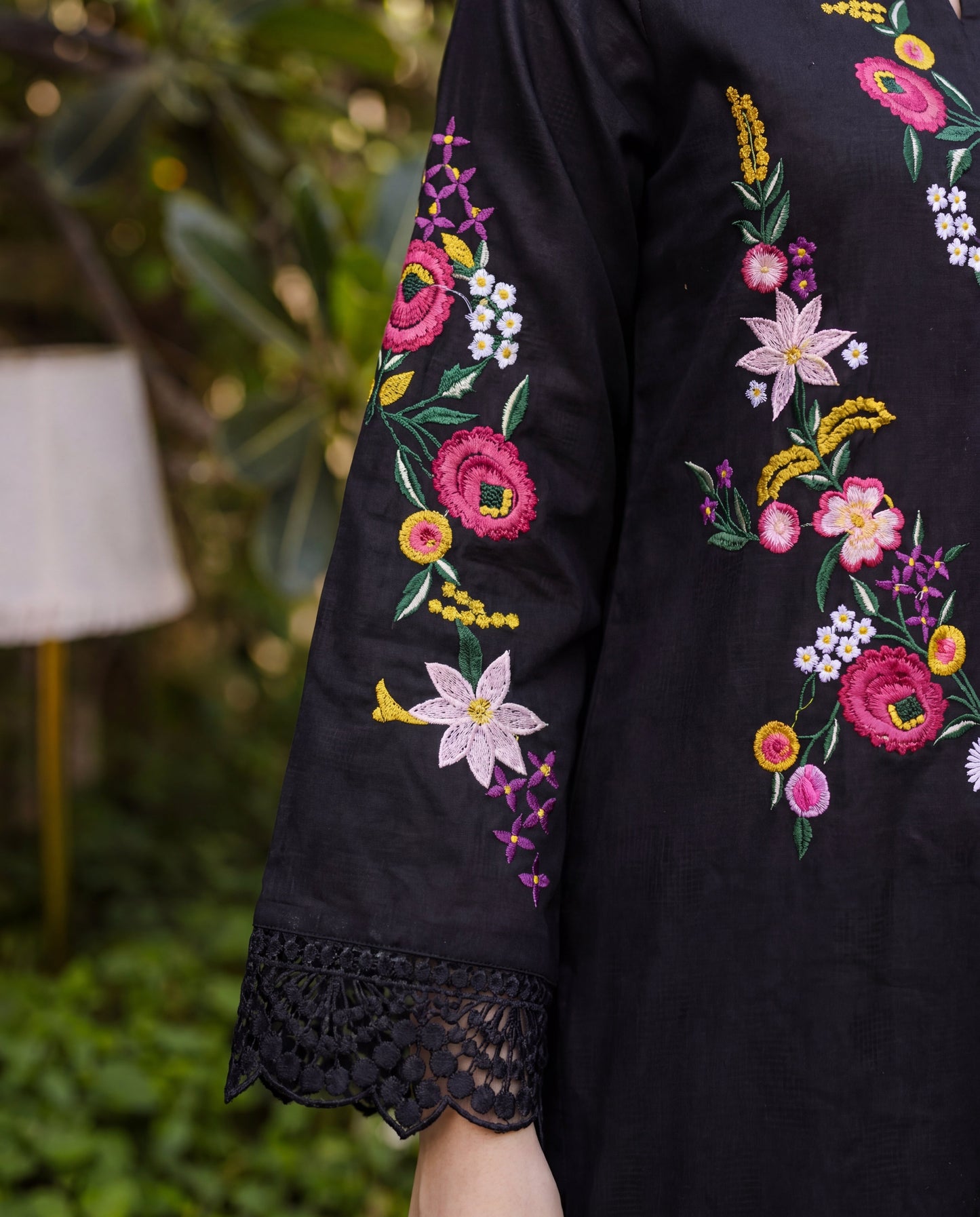 Daffodil Black Premium Fabric Pakistani Summer Dresses - Sahiba-clothing - 4