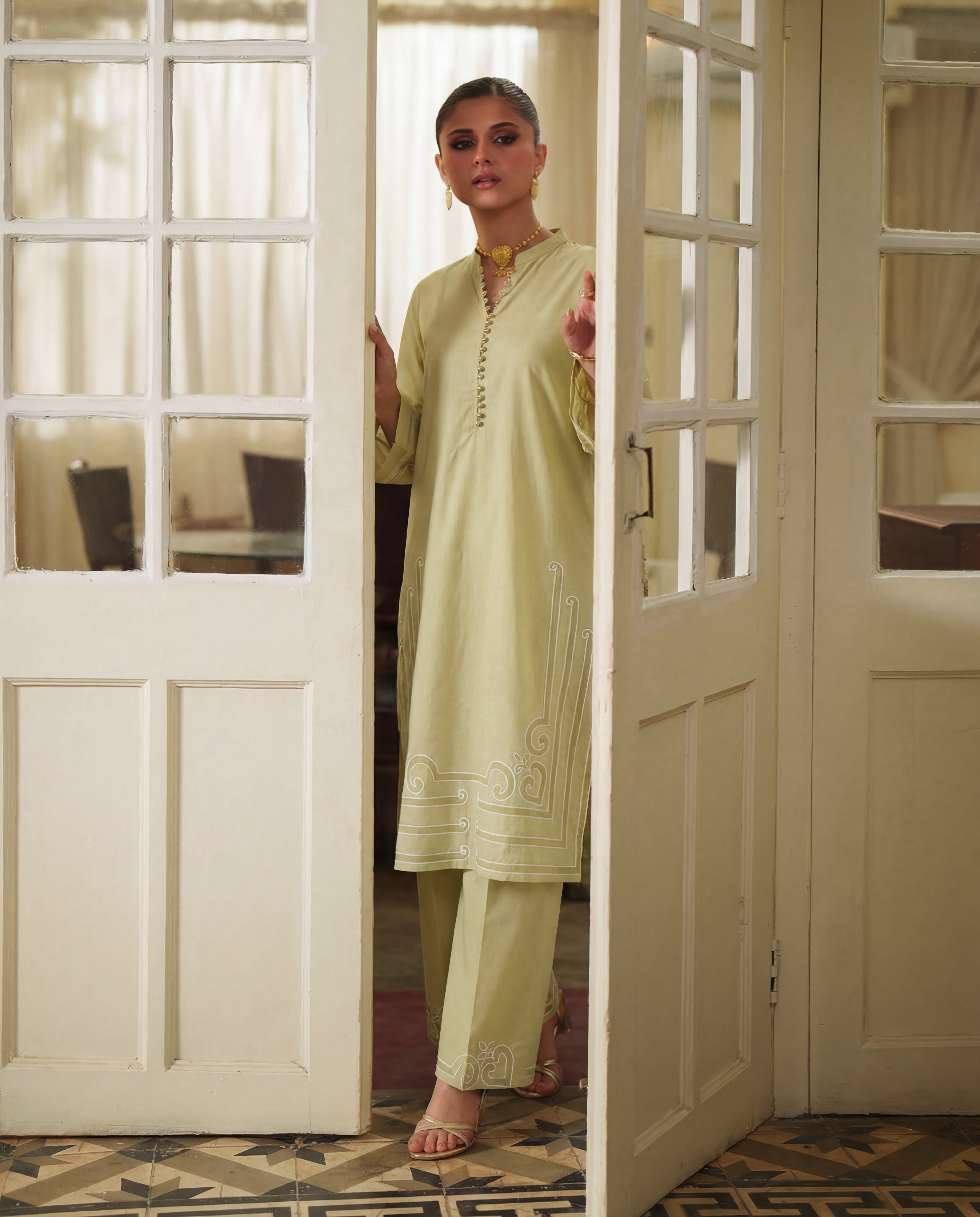 Desire Lemon Premium Fabric Pakistani Summer Dresses - Sahiba-clothing - 7