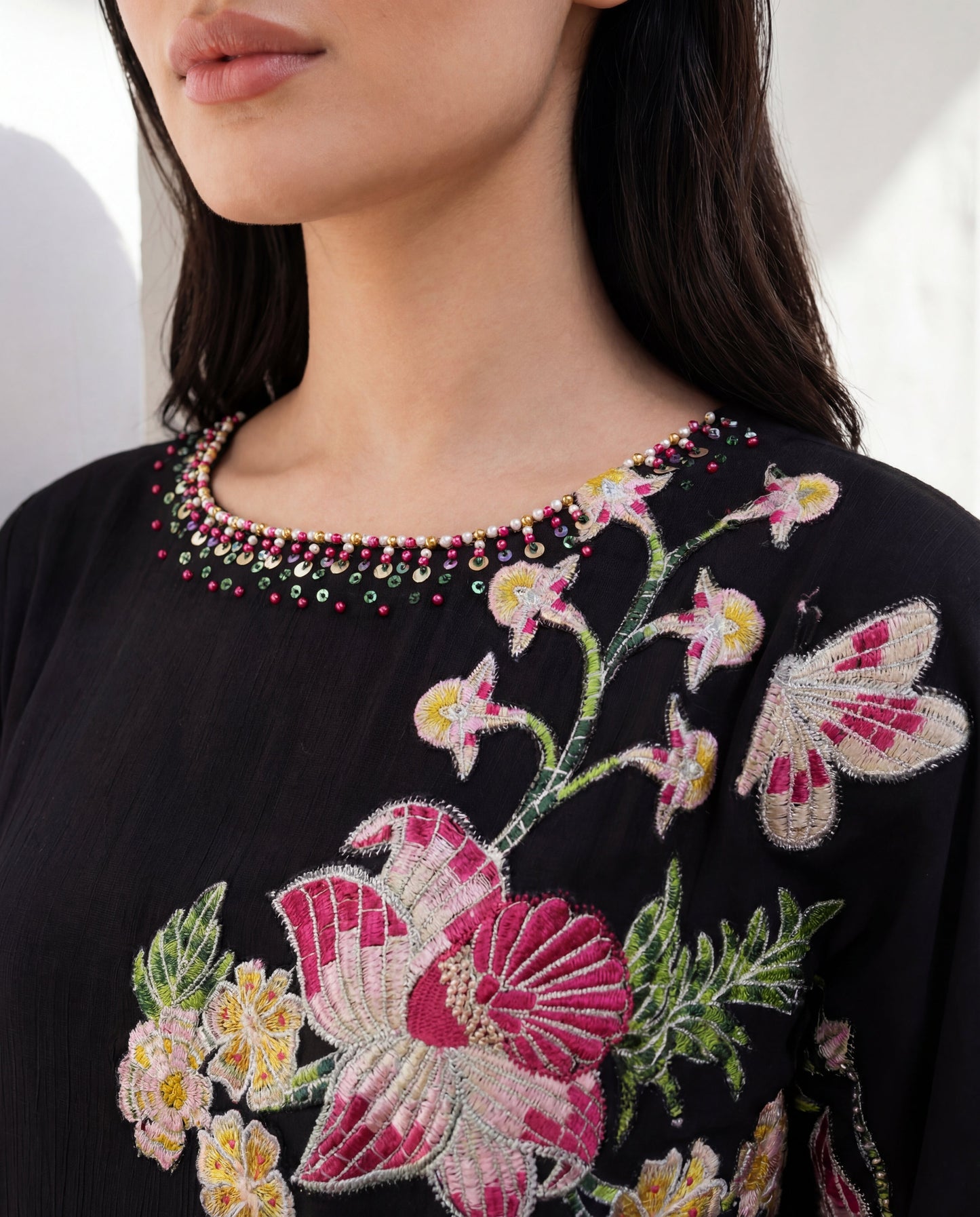 Dilkash Black Premium Fabric Pakistani Winter Dresses - Sahiba-clothing - 3