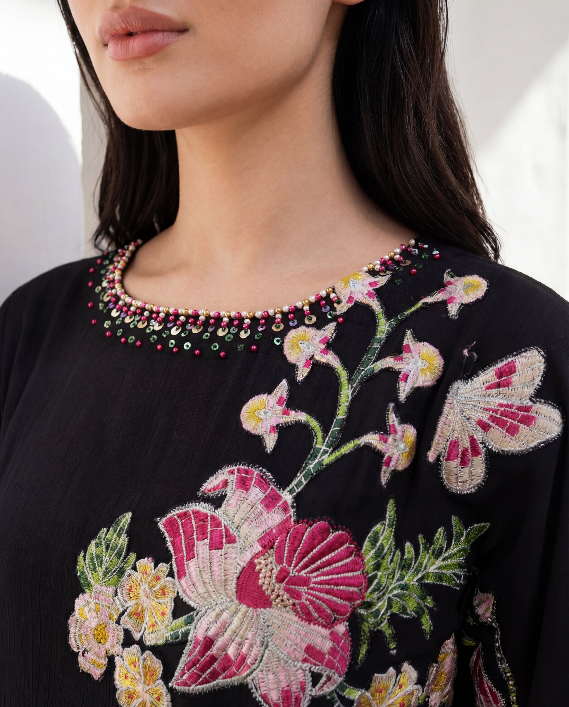 Dilkash Black Premium Fabric Pakistani Winter Dresses - Sahiba-clothing - 3