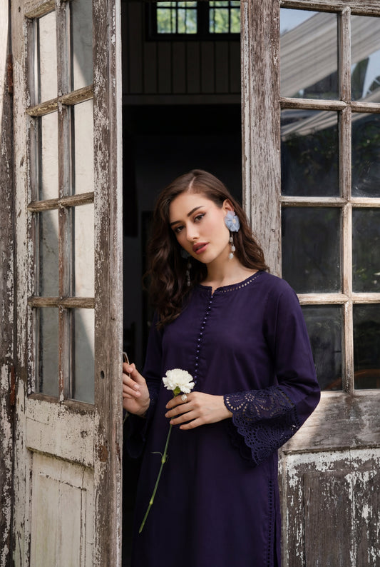 Dure Navy Premium Fabric Pakistani Summer Dresses - Sahiba-clothing - 2