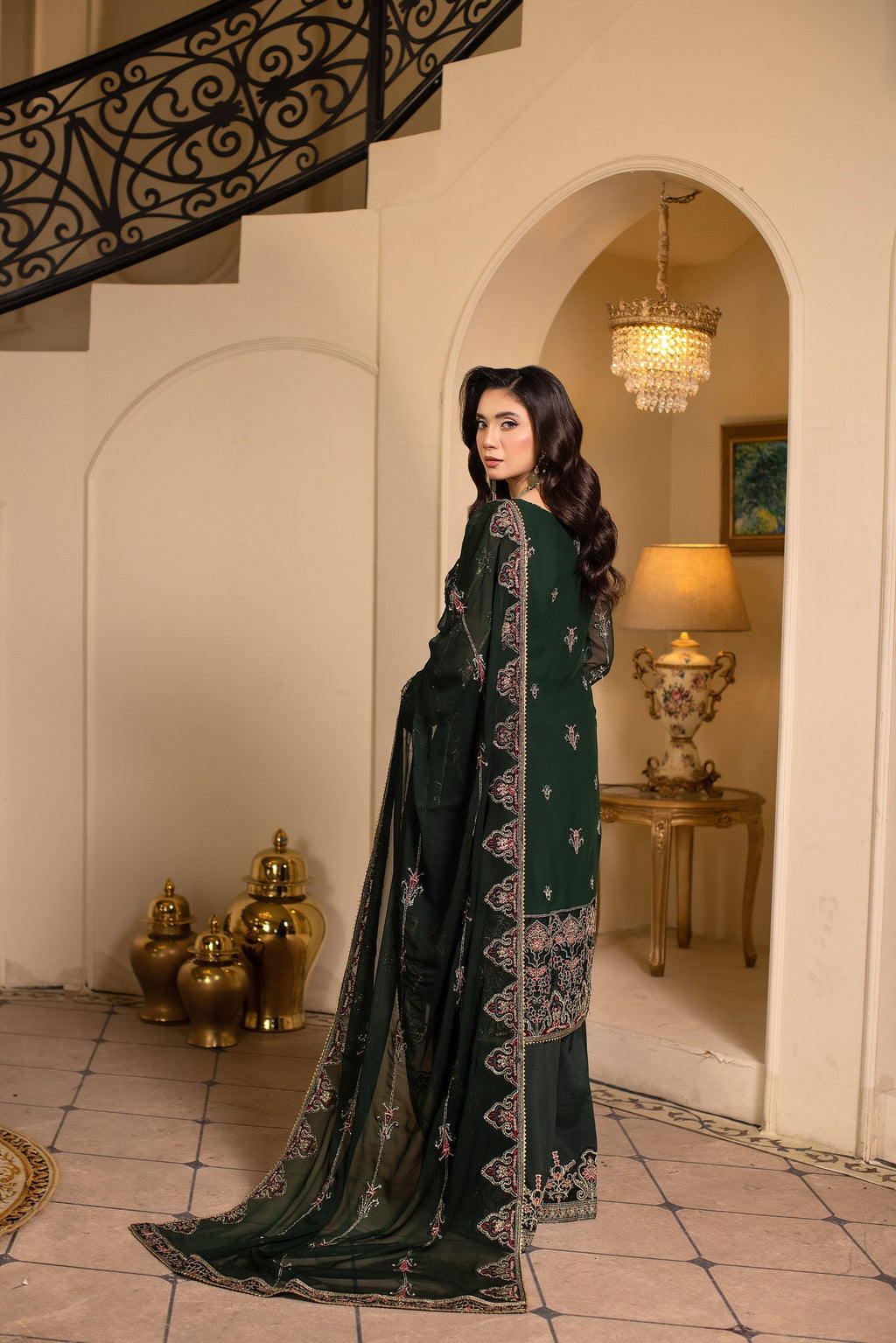 Emeralda Raw Silk Pakistani Formal Dresses - Sidra Aleem - 3