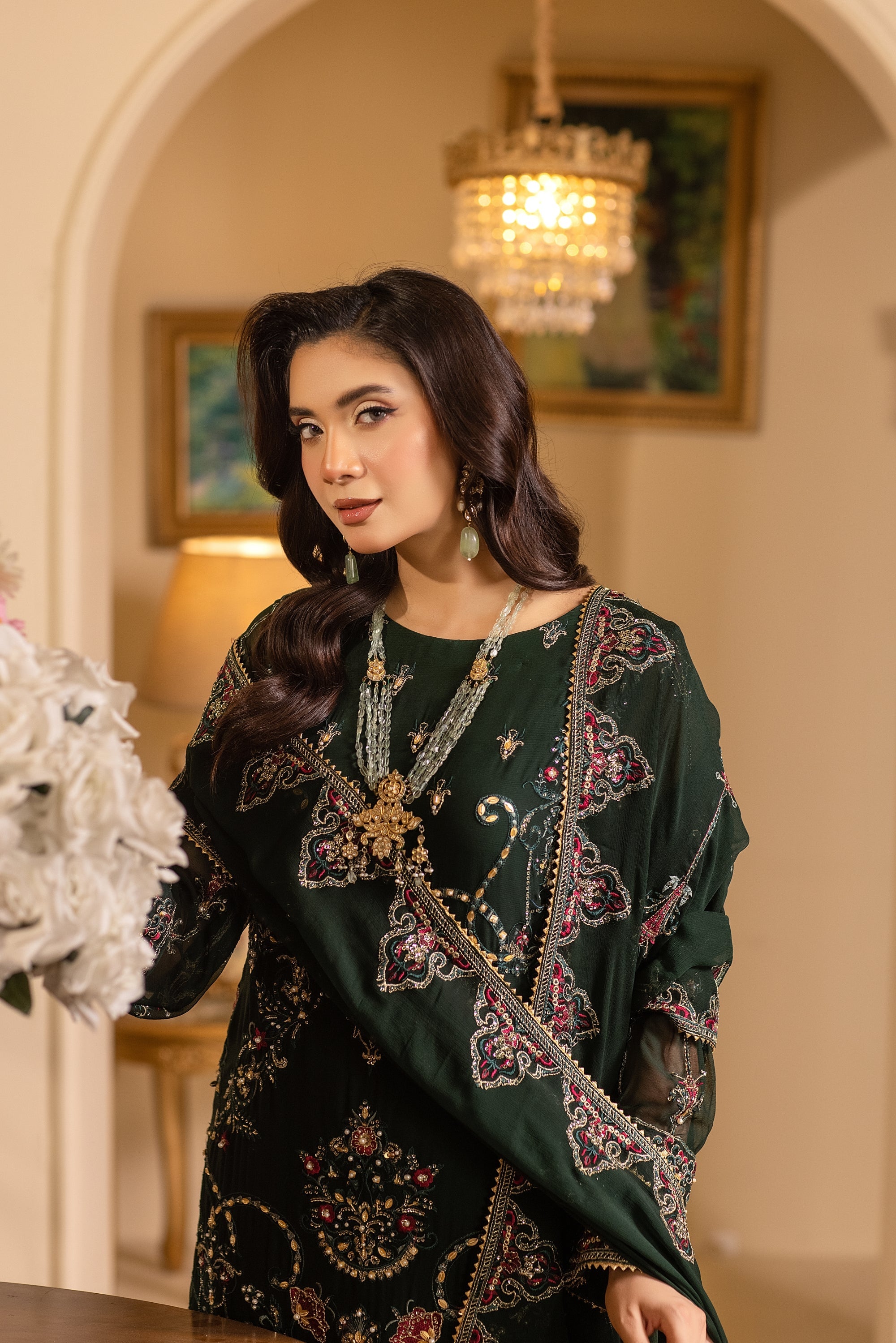 Emeralda Raw Silk Pakistani Formal Dresses - Sidra Aleem - 5