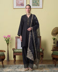 Espresso Black Velvet Pakistani Summer Dresses - Sahiba-clothing - 1