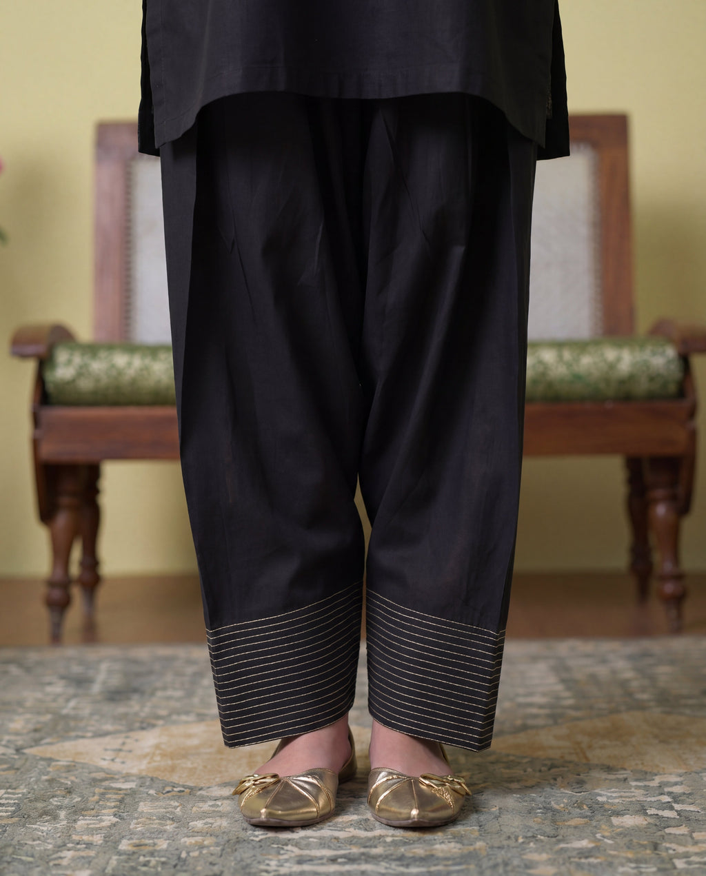 Espresso Black Velvet Pakistani Summer Dresses - Sahiba-clothing - 5