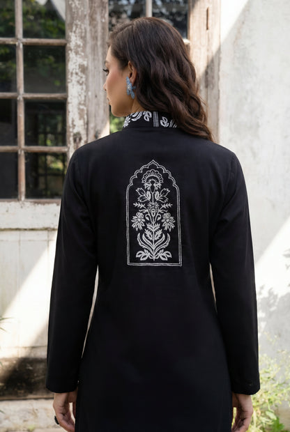 Evara Black Premium Fabric Pakistani Winter Dresses - Sahiba-clothing - 3