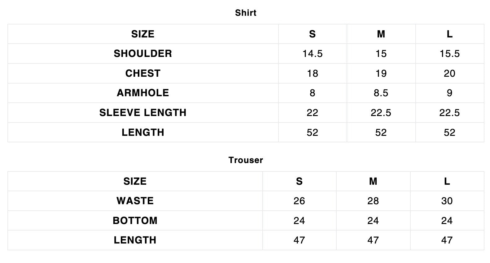 Size Chart