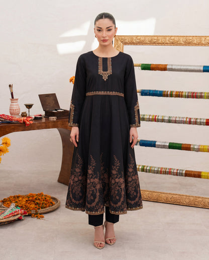 Gazing Black Premium Fabric Pakistani Summer Dresses - Sahiba-clothing - 1