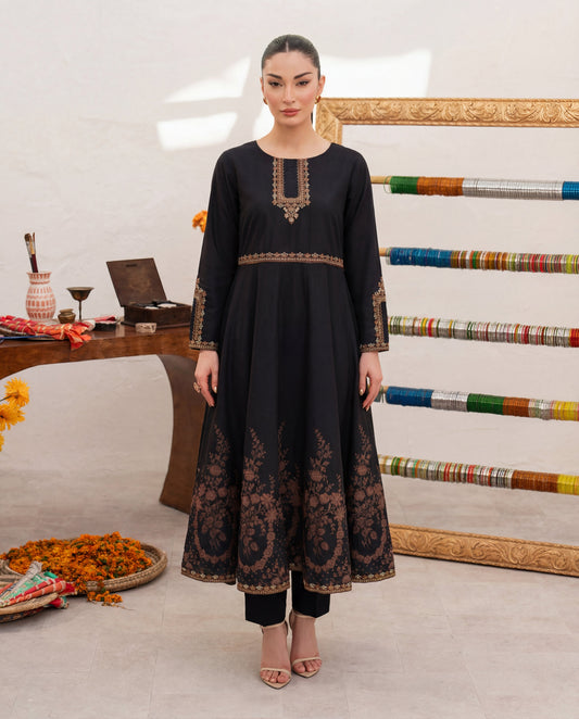 Gazing Black Premium Fabric Pakistani Summer Dresses - Sahiba-clothing - 1