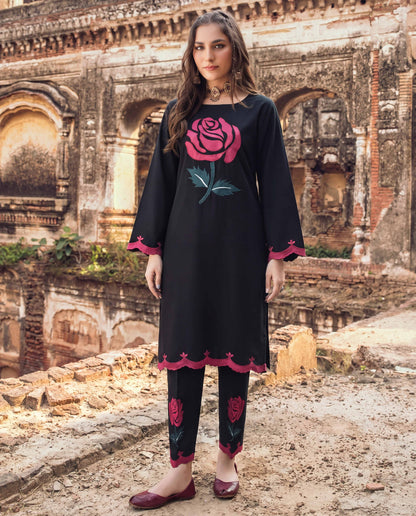 Blossom Black Premium Fabric Pakistani Summer Dresses - Sahiba-clothing - 1
