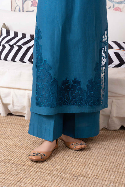 Calico - Blue Cotton Pakistani Summer Dresses - Sahiba-clothing - 3