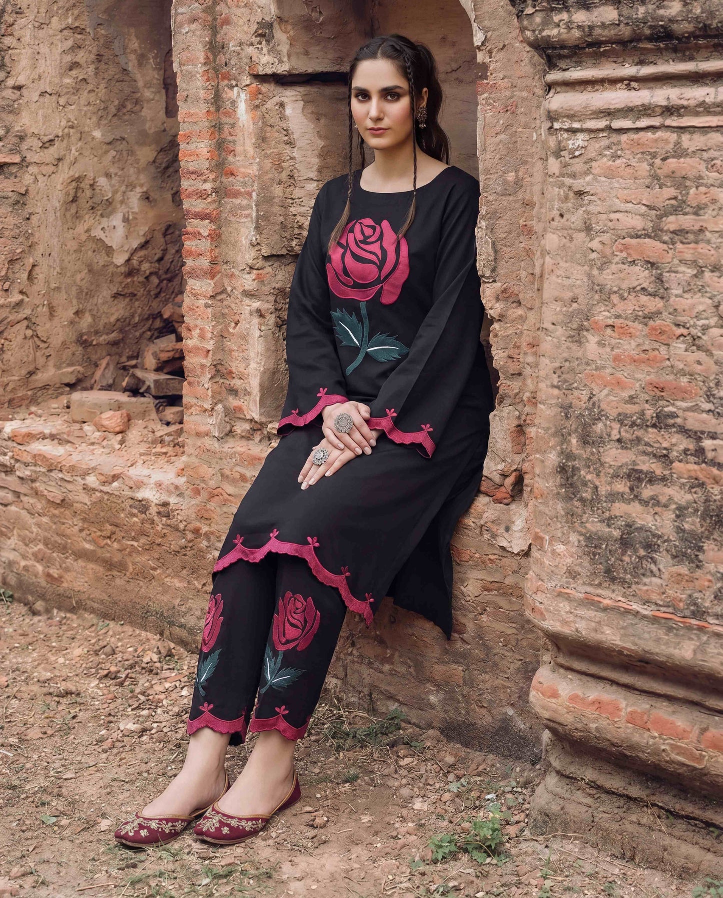 Blossom Black Premium Fabric Pakistani Summer Dresses - Sahiba-clothing - 6