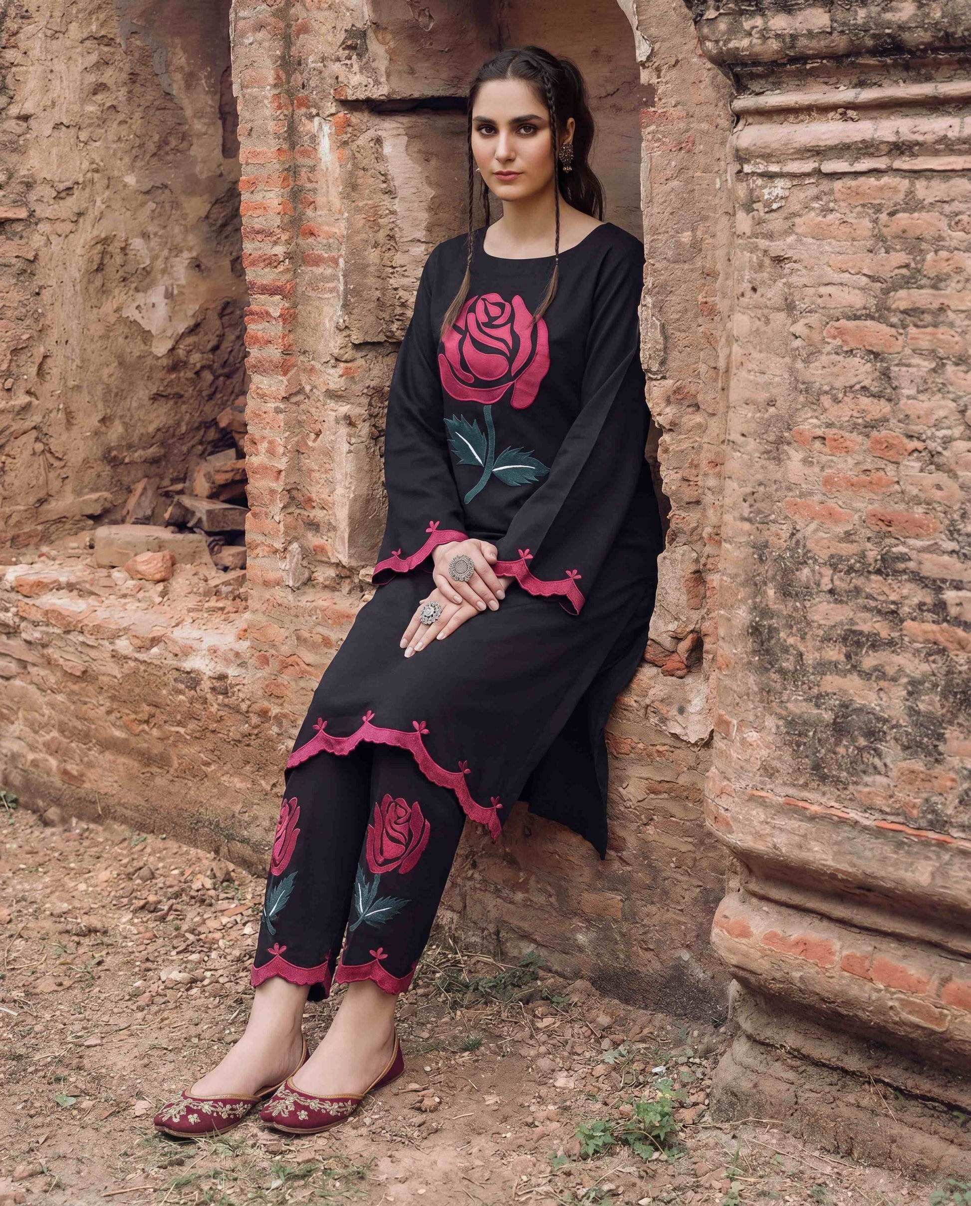 Blossom Black Premium Fabric Pakistani Summer Dresses - Sahiba-clothing - 6