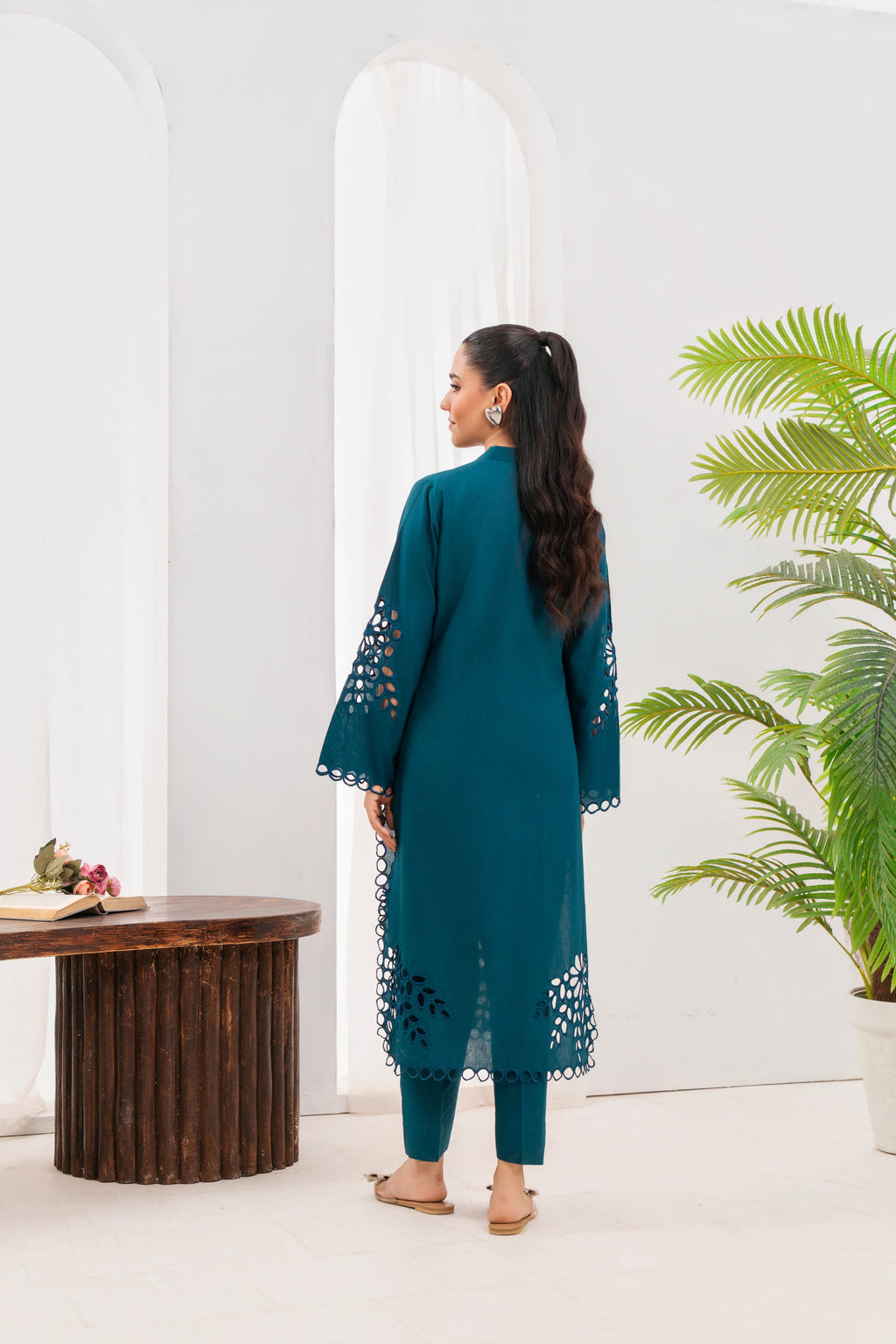 Taskeen - Blue Premium Fabric Pakistani Summer Dresses - Sahiba-clothing - 8