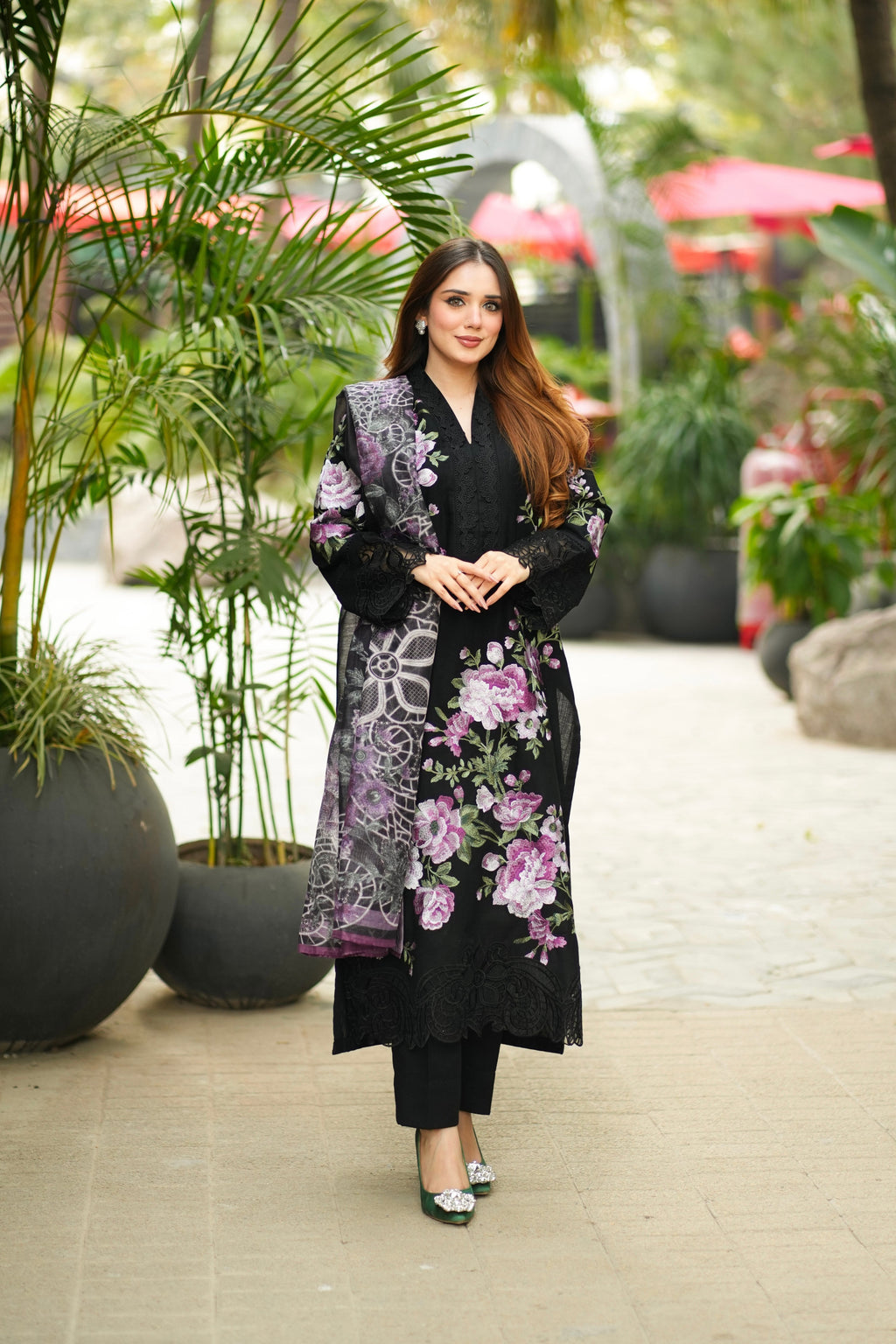 Rohini - Black Premium Fabric Pakistani Summer Dresses - Sahiba-clothing - 6