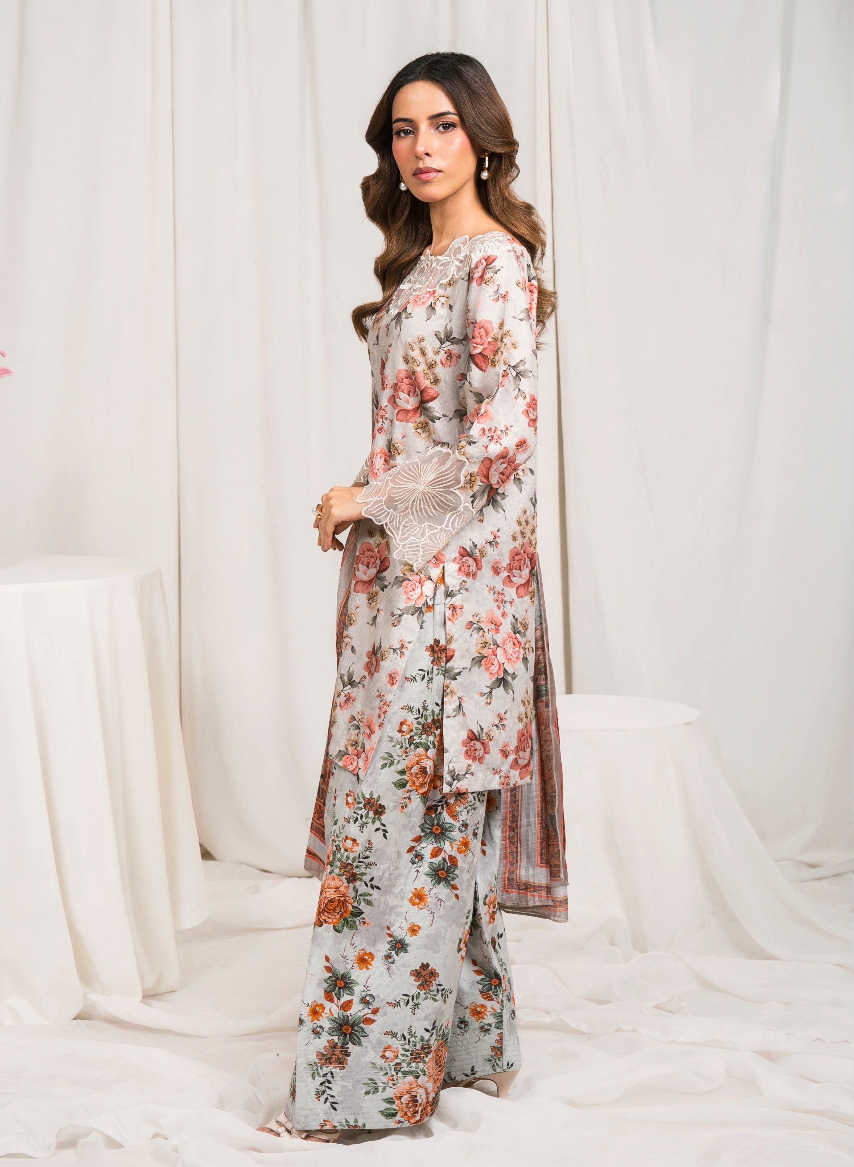 Zenobia - Grey Premium Fabric Pakistani Summer Dresses - Sahiba-clothing - 3