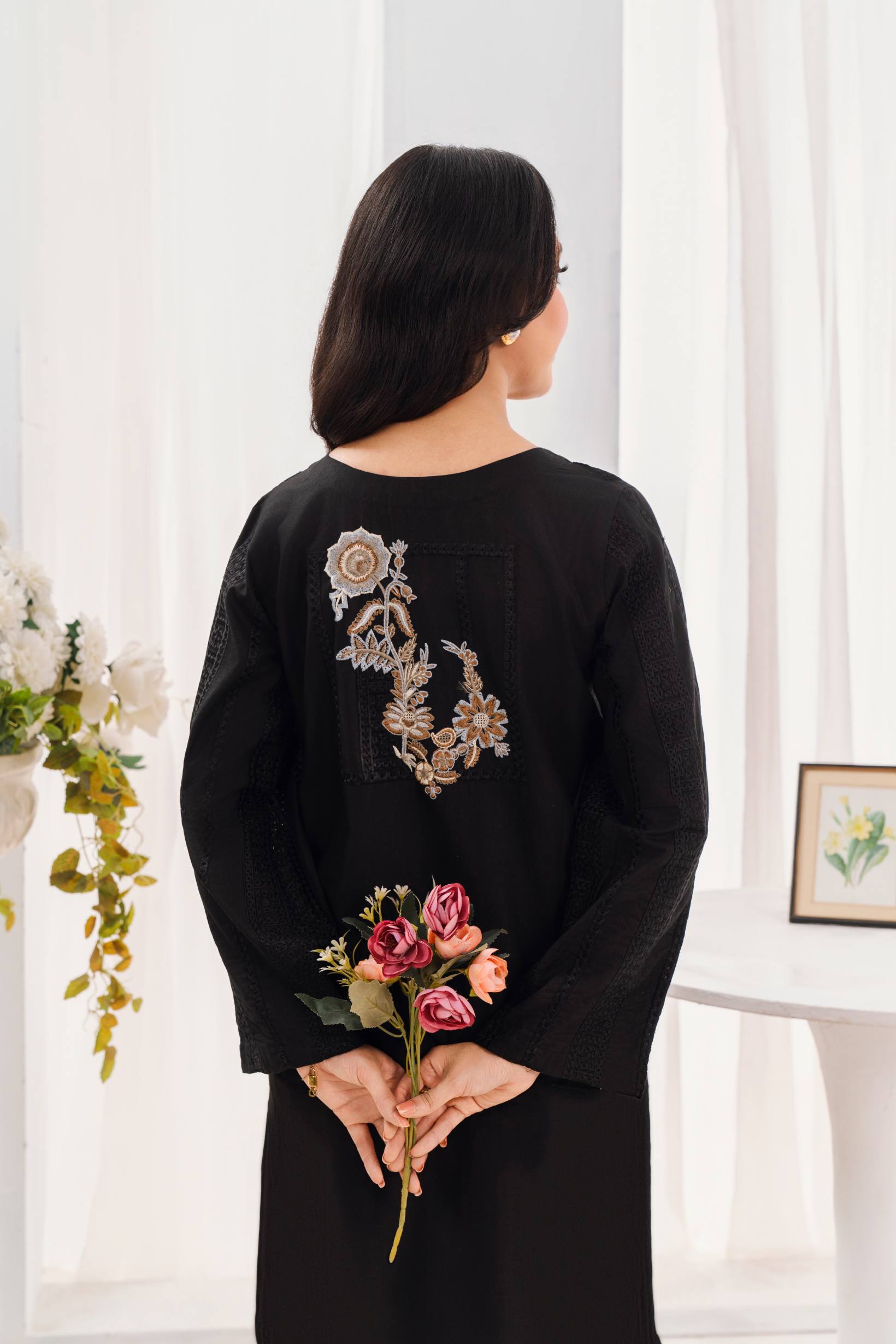 Nishat - Black Premium Fabric Pakistani Summer Dresses - Sahiba-clothing - 4