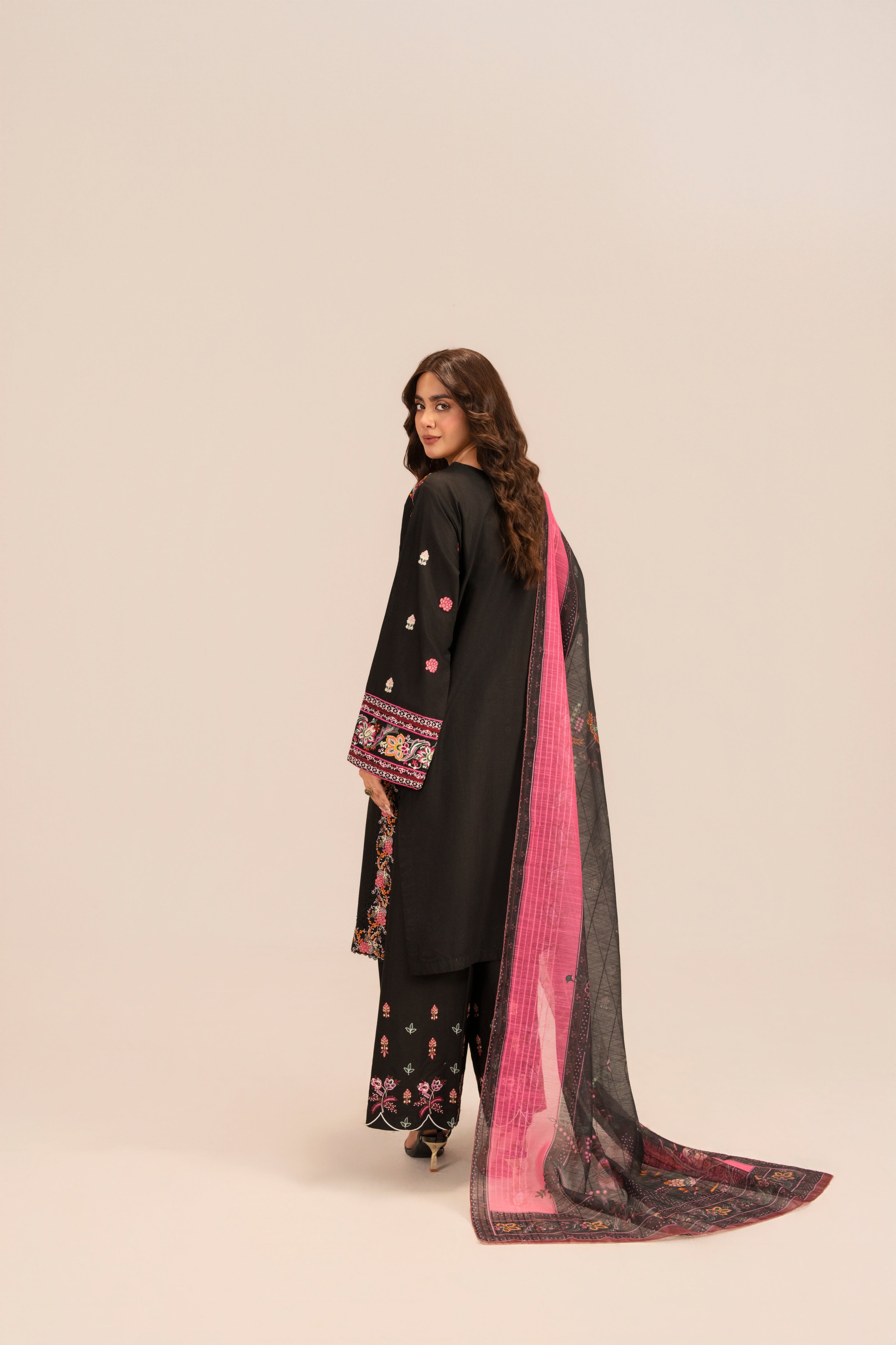 Huda Black Premium Fabric Pakistani Summer Dresses - Sahiba-clothing - 3