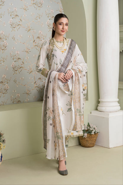 Serenade - White Premium Fabric Pakistani Summer Dresses - Sahiba-clothing - 1