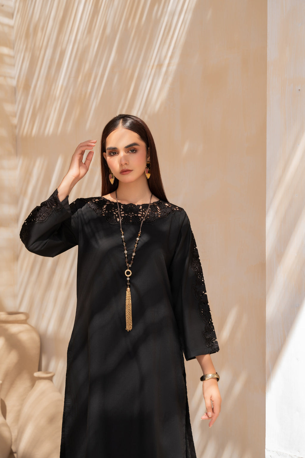 Ruby Black Premium Fabric Pakistani Winter Dresses - Sahiba-clothing - 3