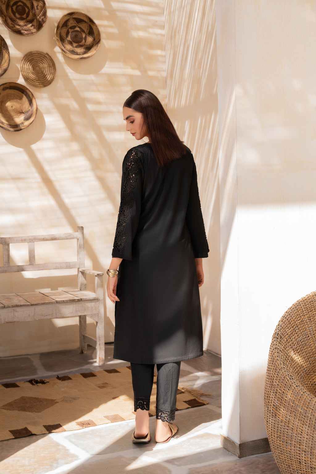 Ruby Black Premium Fabric Pakistani Winter Dresses - Sahiba-clothing - 2