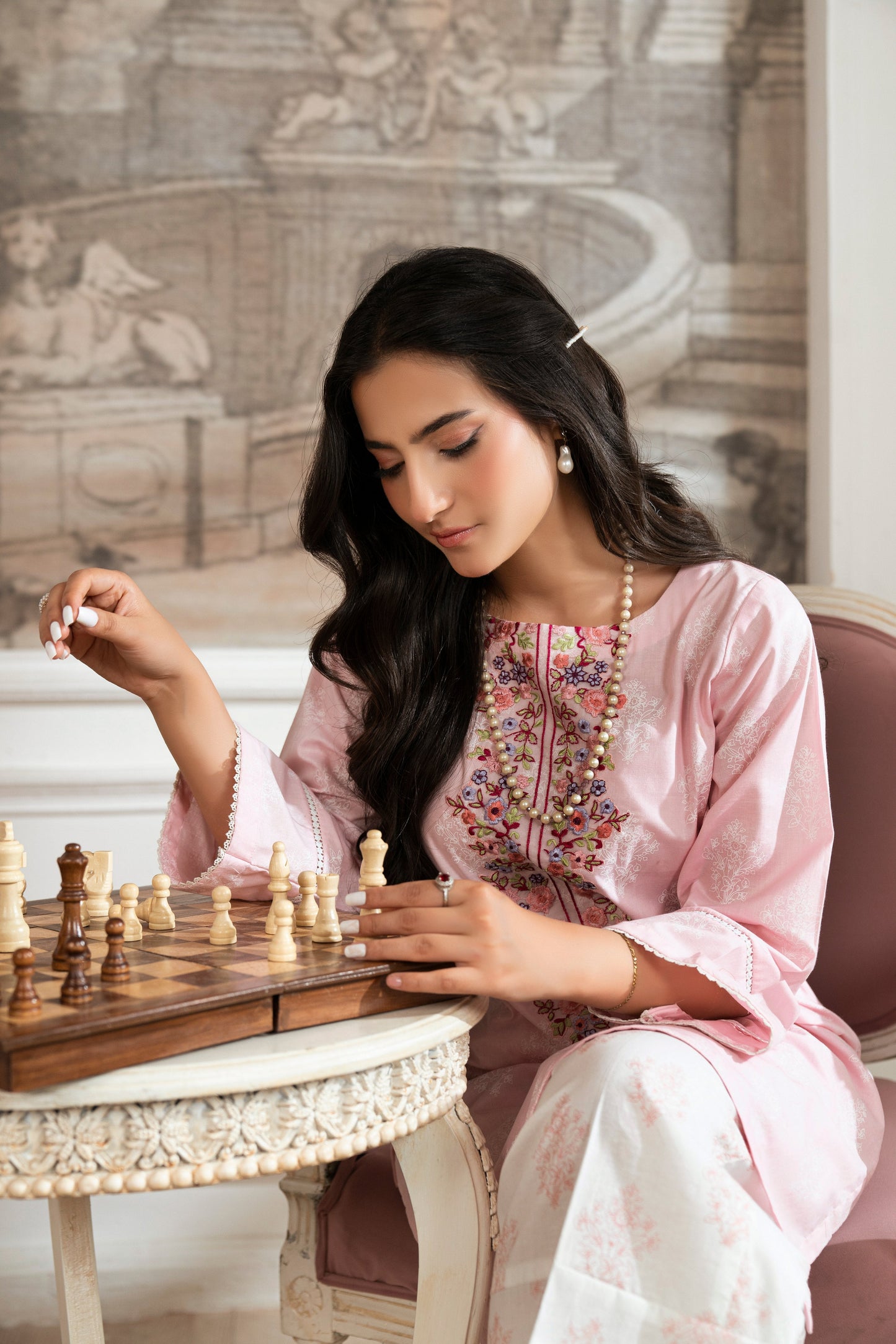 Baikal Pink Premium Fabric Pakistani Summer Dresses - Sahiba-clothing - 3