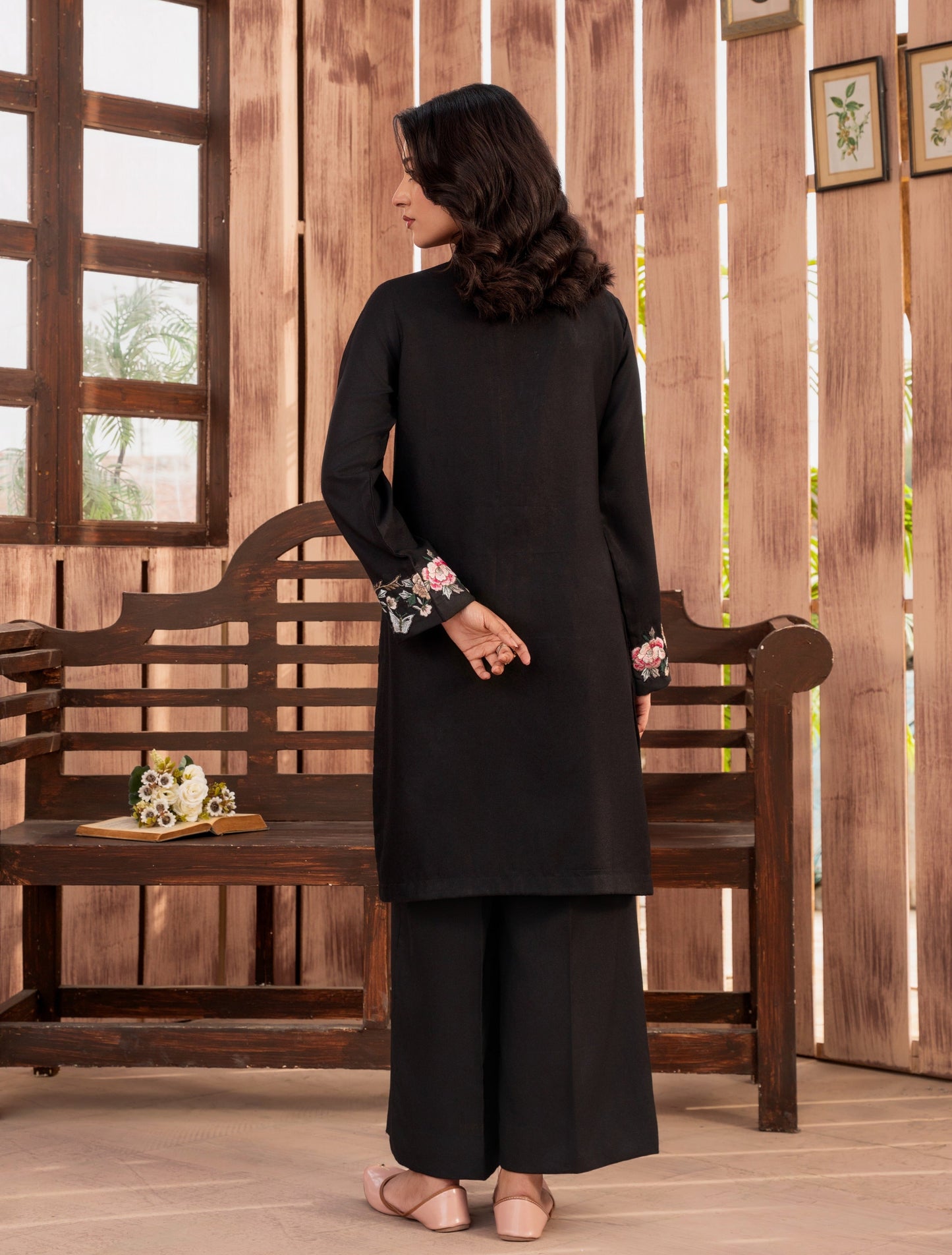 Wardah Black Premium Fabric Pakistani Winter Dresses - Sahiba-clothing - 2