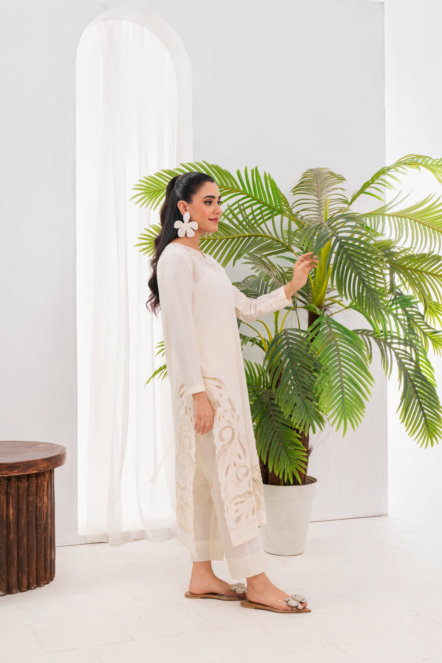 Casper - White Premium Fabric Pakistani Summer Dresses - Sahiba-clothing - 3