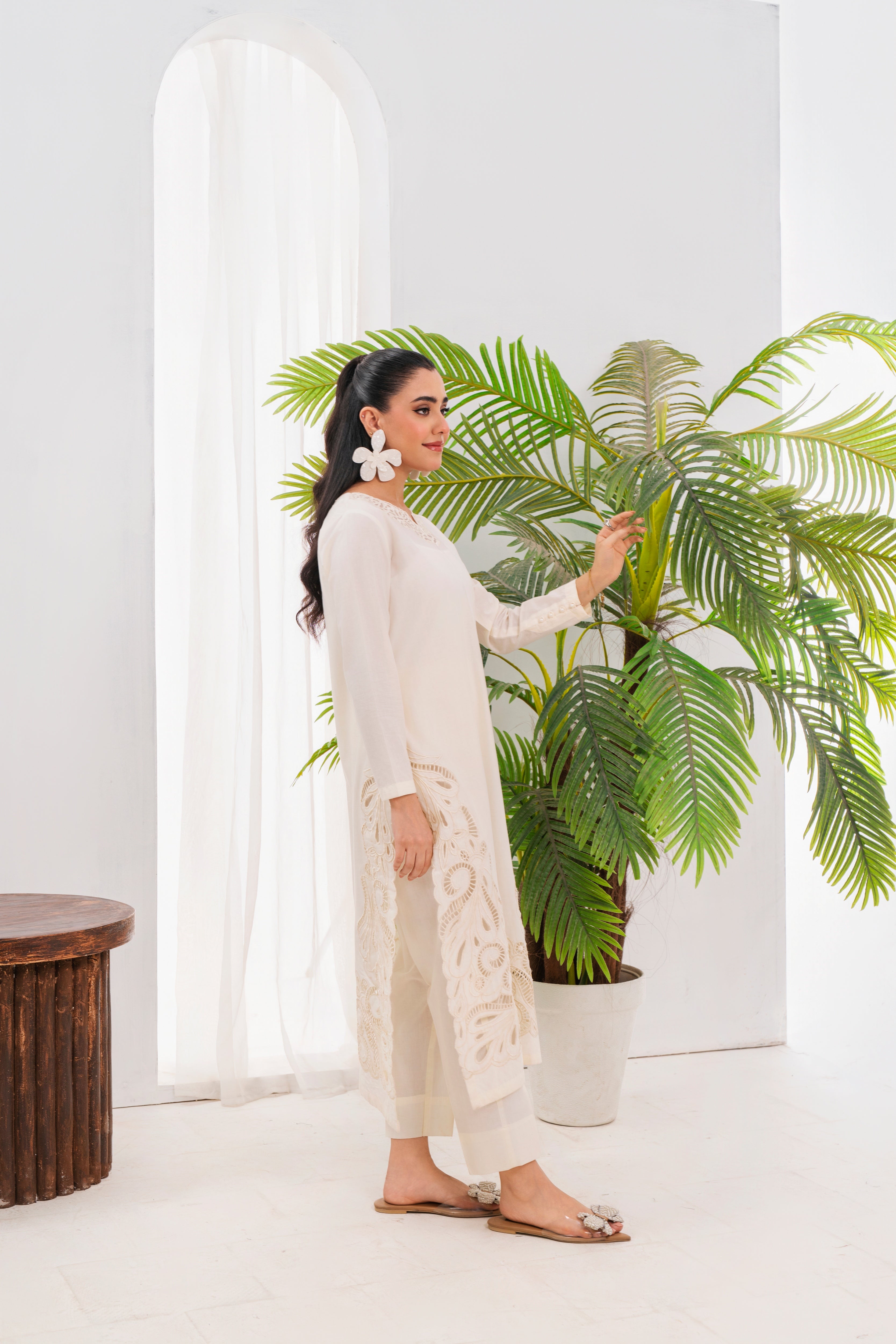 Casper - White Premium Fabric Pakistani Summer Dresses - Sahiba-clothing - 3