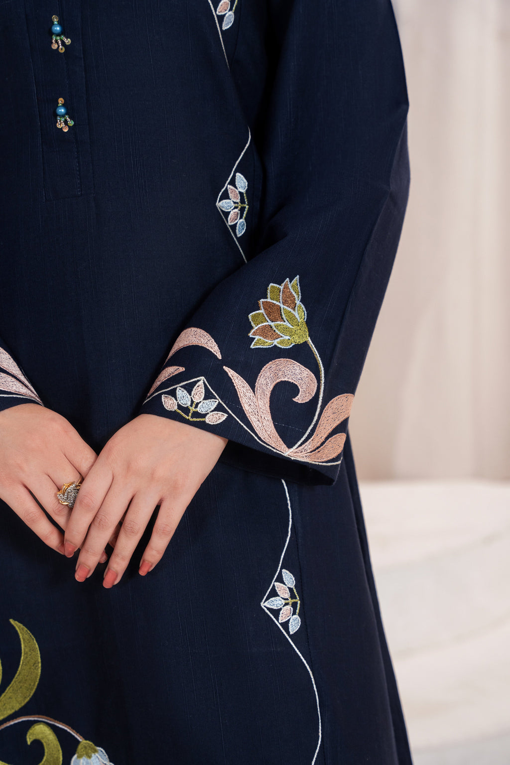 Purella Navy Premium Fabric Pakistani Summer Dresses - Sahiba-clothing - 7