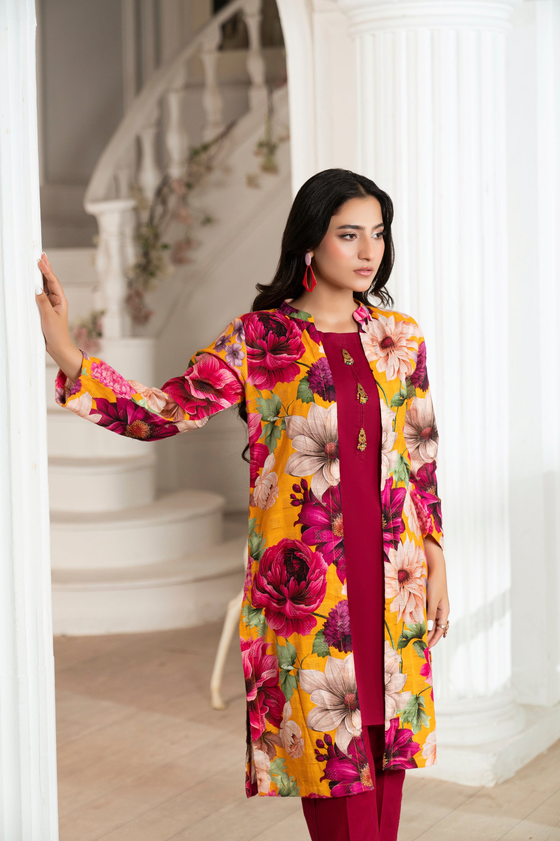 Pumpkin Premium Fabric Pakistani Summer Dresses - Sahiba-clothing - 2