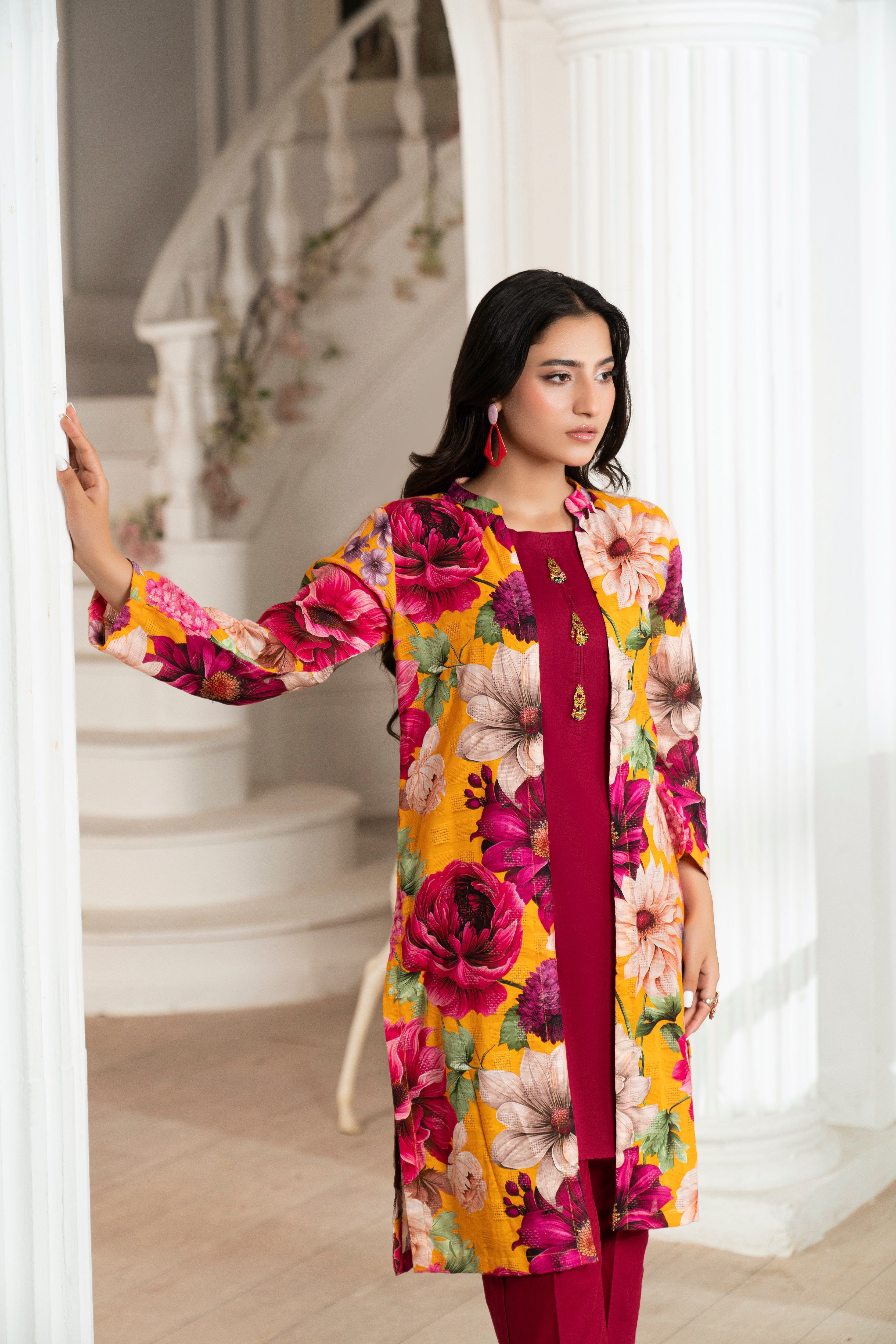 Pumpkin Premium Fabric Pakistani Summer Dresses - Sahiba-clothing - 2