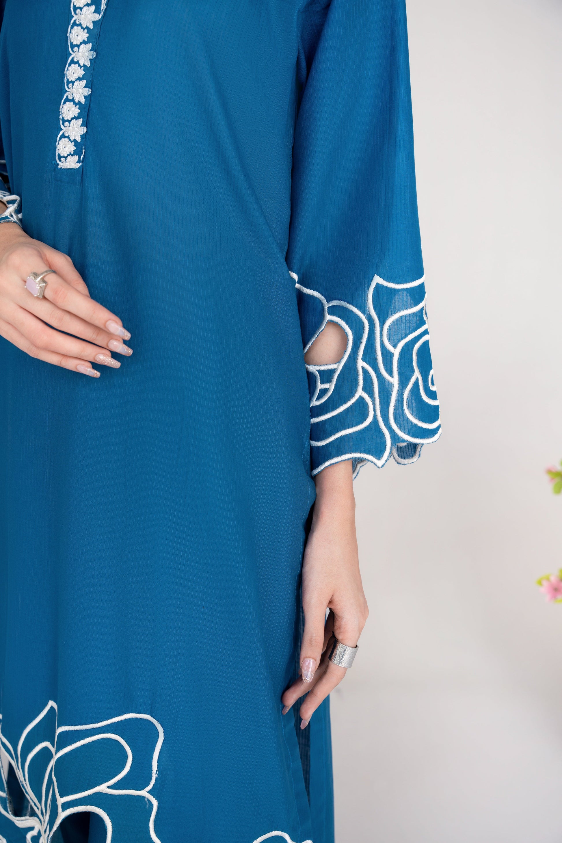 Sombrero (blue) Premium Fabric Pakistani Winter Dresses - Sahiba-clothing - 7