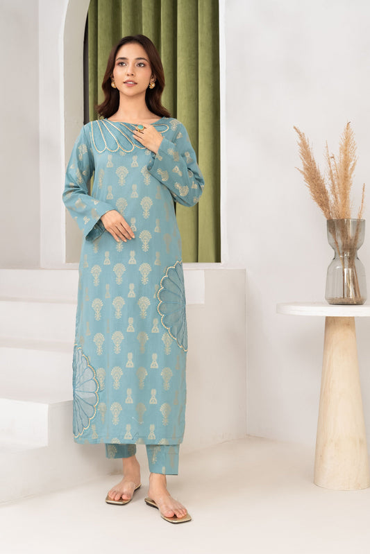 Gulnaaz - Blue Premium Fabric Pakistani Summer Dresses - Sahiba-clothing - 1