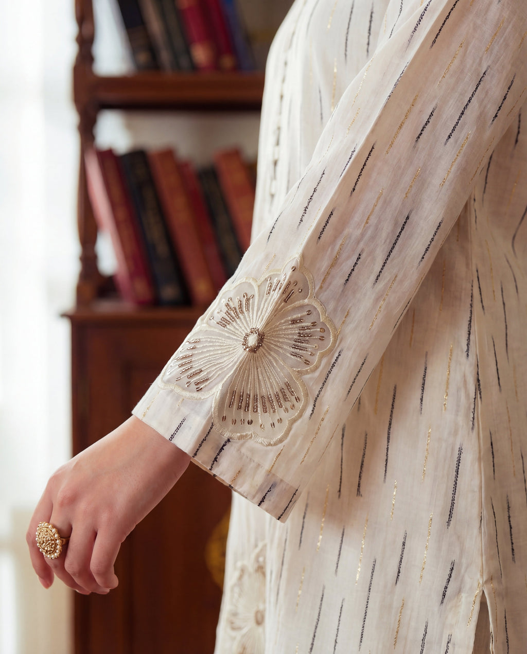 Aria White Premium Fabric Pakistani Summer Dresses - Sahiba-clothing - 6