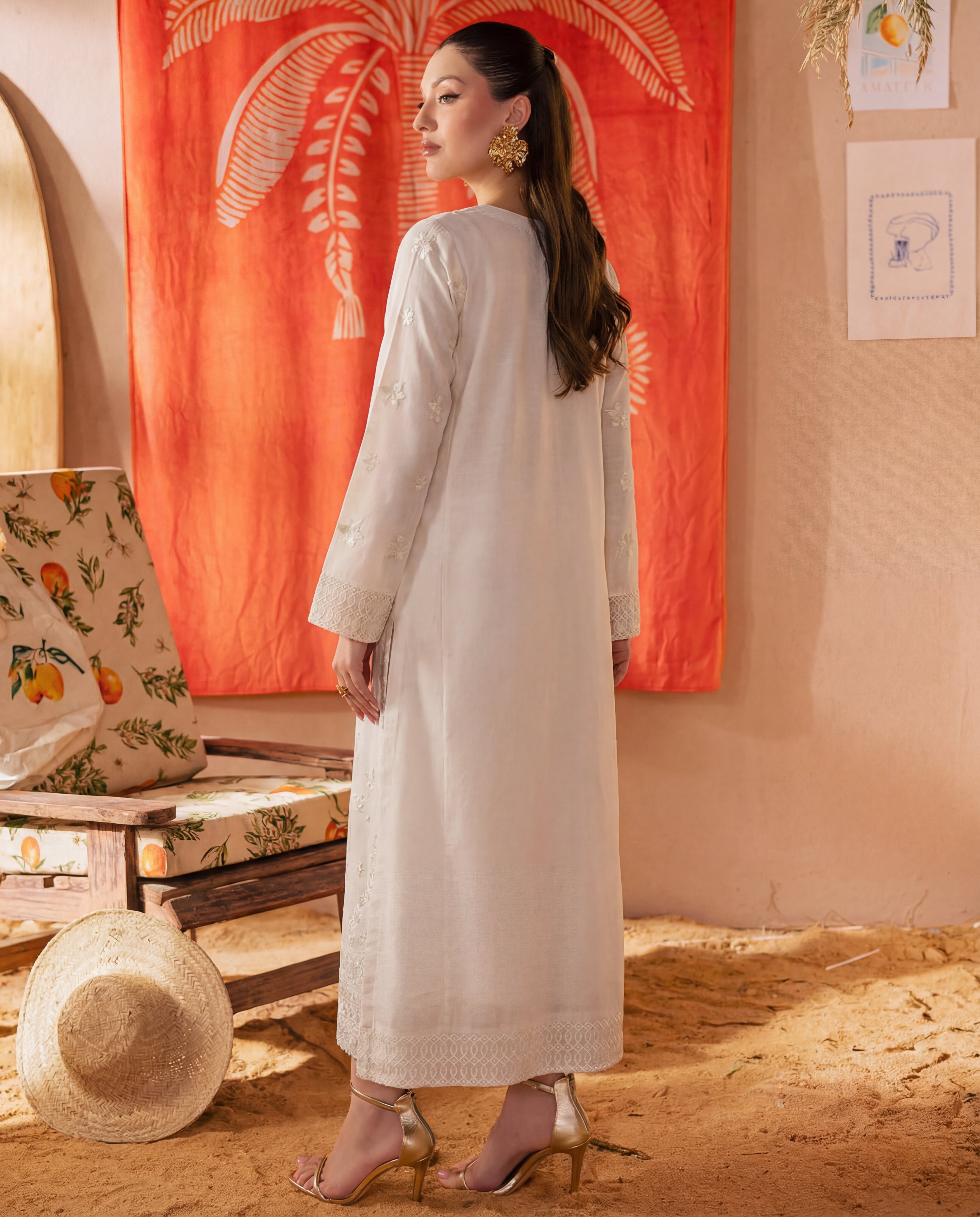 Anam Ivory Premium Fabric Pakistani Summer Dresses - Sahiba-clothing - 3