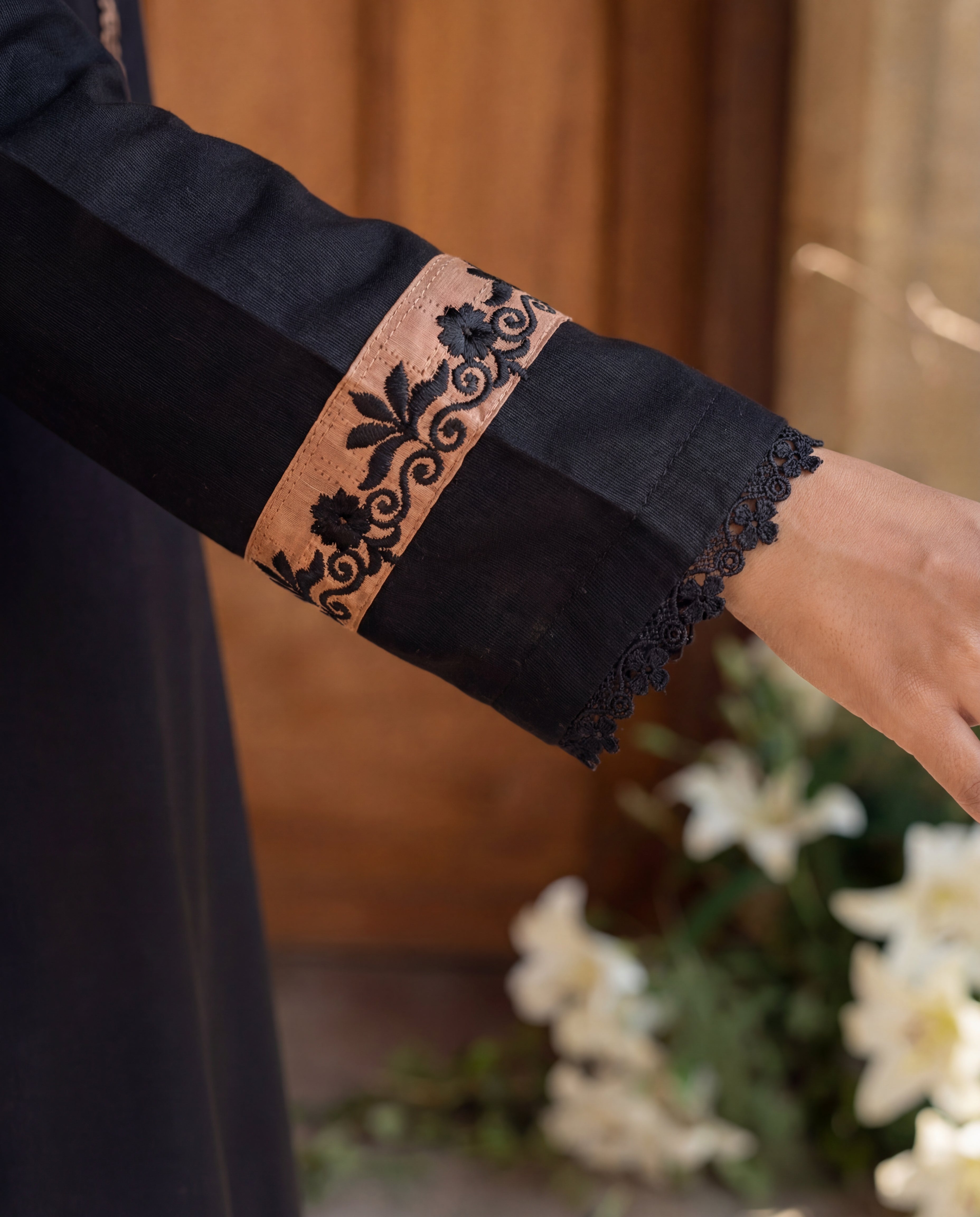 Darum Black Premium Fabric Pakistani Winter Dresses - Sahiba-clothing - 3
