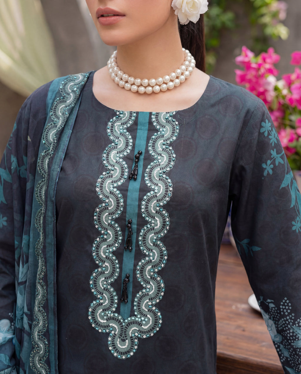 Shining Premium Fabric Pakistani Summer Dresses - Sahiba-clothing - 2
