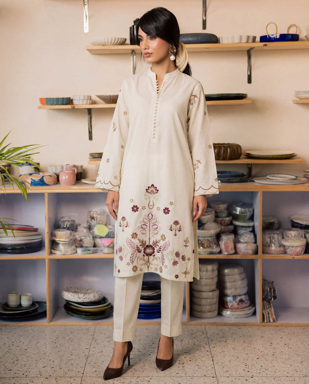 Nebula Off White Premium Fabric Pakistani Formal Dresses - Sahiba-clothing - 5