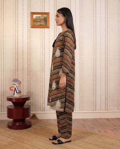 Light Brown Premium Fabric Pakistani Summer Dresses - Sahiba-clothing - 4