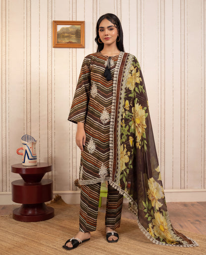 Light Brown Premium Fabric Pakistani Summer Dresses - Sahiba-clothing - 1